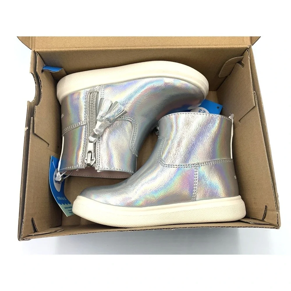 Stride Rite Melody Boots Kids Silver‎ Iridescent KG009201 Size 7M